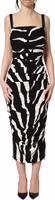 Black White Zebra Cady Calf Length Dress 2