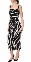 Black White Zebra Cady Calf Length Dress 3