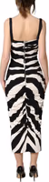 Black White Zebra Cady Calf Length Dress 4
