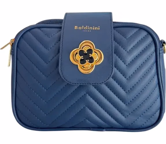 Blue PU Women Crossbody Bag