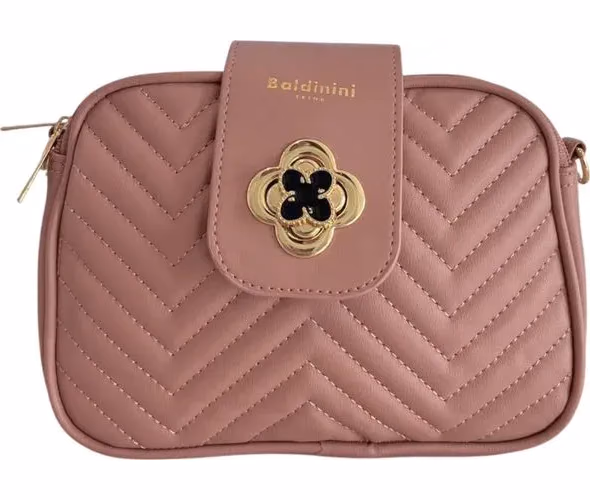 Pink PU Women Crossbody Bag