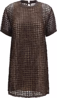 Brown Silk Cocktail Dress 1