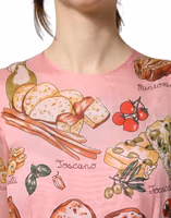 Light Pink Bread Print Pleated Maxi Dress 5