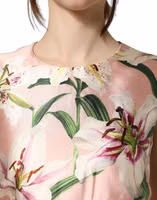 Light Pink LilyPrint Sleeveless Sheath Dress 4