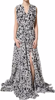 Black White Logo Sleeveless Floor Length Maxi Dress 2