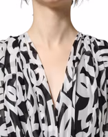 Black White Logo Sleeveless Floor Length Maxi Dress 3