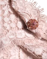 Pink Lace Long Sleeves Evening Gown Dress 1