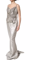 Silver Crystal Embellished EveningGown Dress 4
