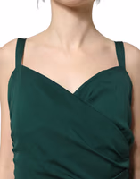 Green Ruched Sweetheart Bodycon Midi Dress 5