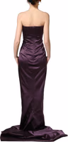 Purple Silk Crystal Strapless Floor Length Gown Dress 5