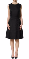 Black Floral Jacquard Sleeveless A-line Dress 2