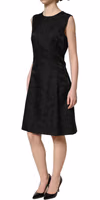 Black Floral Jacquard Sleeveless A-line Dress 3