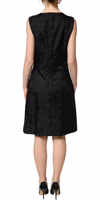 Black Floral Jacquard Sleeveless A-line Dress 5