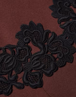 Maroon Lace Sleeveless Knee Length Dress 1