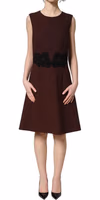 Maroon Lace Sleeveless Knee Length Dress 2