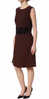 Maroon Lace Sleeveless Knee Length Dress 3