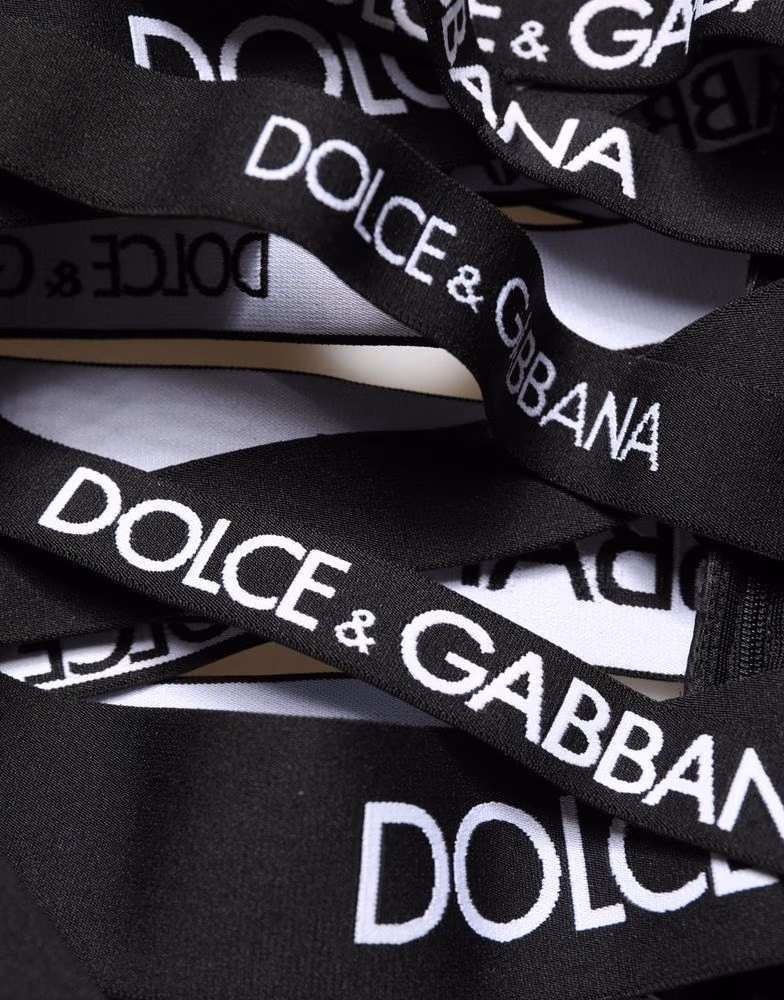 Black Logo Tape Cut Out Skinny High Waist Pants