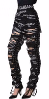 Black Logo Tape Cut Out Skinny High Waist Pants 3