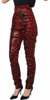 Red Leopard Skinny High Waist Denim Jeans 4