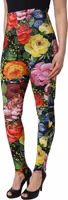 Multicolor Floral Stretch Jersey Leggings Pants 3