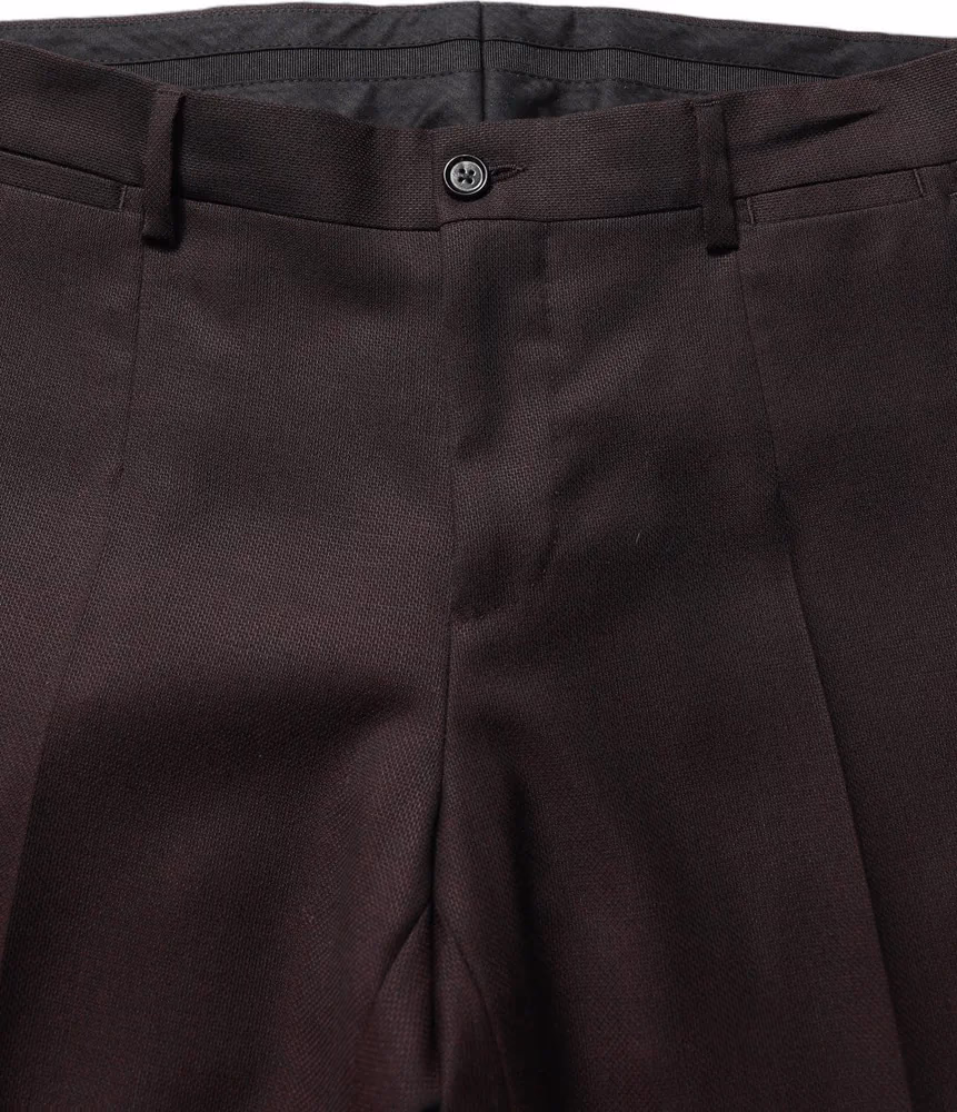 Brown Straight Leg Dress Silk Trousers Pants