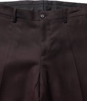 Brown Straight Leg Dress Silk Trousers Pants 1