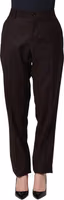 Brown Straight Leg Dress Silk Trousers Pants 2