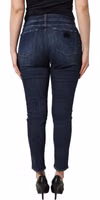 Blue Distressed Skinny Cotton Denim Jeans 4