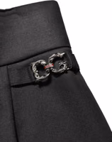 Black Wool High Waisted Logo Trouser Pants 1