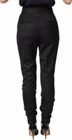 Black Wool High Waisted Logo Trouser Pants 4