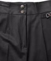 Black Wool High Waisted Logo Trouser Pants 5