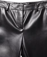 Black PU Leather High Waisted Trouser Pants 1
