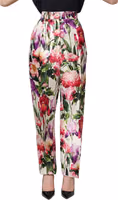 Multicolor Floral Print Tapered Trouser Pants 2