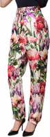 Multicolor Floral Print Tapered Trouser Pants 3
