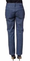 Blue Polka Dotted Slim Fit Capri Denim Jeans 4