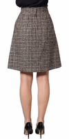 Brown Tweed Kick Pleat High Waist Mini Skirt 1