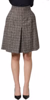 Brown Tweed Kick Pleat High Waist Mini Skirt 2