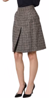 Brown Tweed Kick Pleat High Waist Mini Skirt 3
