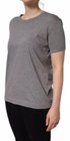 Grey Cotton Short Sleeves Crew Neck T-shirt 3