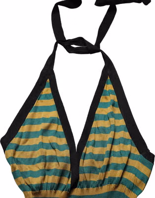 Multicolor Stripes Wool Knit Halter Tank Top