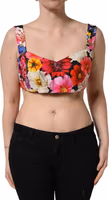 Multicolor Floral Cropped Bustier Tank Top 1