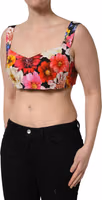 Multicolor Floral Cropped Bustier Tank Top 2