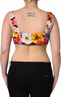 Multicolor Floral Cropped Bustier Tank Top 3