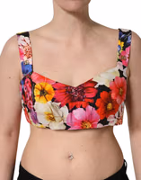 Multicolor Floral Cropped Bustier Tank Top 4