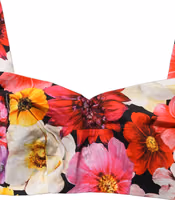 Multicolor Floral Cropped Bustier Tank Top 5