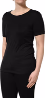 Black Cotton Round Neck Short Sleeves T-Shirt 3