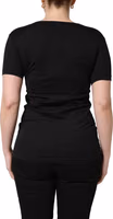 Black Cotton Round Neck Short Sleeves T-Shirt 4