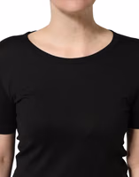 Black Cotton Round Neck Short Sleeves T-Shirt 5