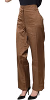 Brown High Waist Flared Trouser Pants 3