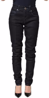 Black Cotton Stretch HighWaist Skinny Denim Trouser Jeans 2